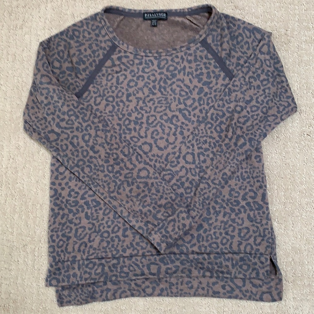 PJ Salvage Leopard Print Sweater